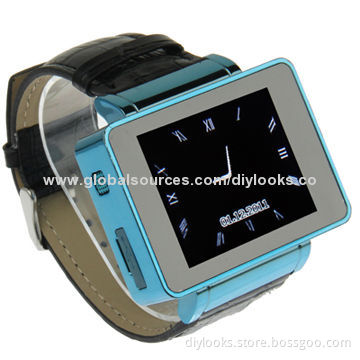 I8 Blue, Java/Torch/Bluetooth/Skype/Facebook/Yahoo/Touch Screen Watch Mobile Phone